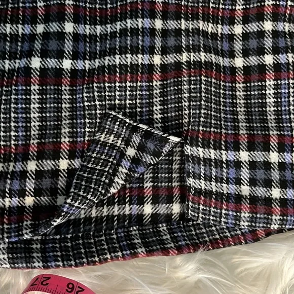 Plaided Mini Skirt Blue & Black Side Split Back Zipper Juniors Size Small - Picture 9 of 9